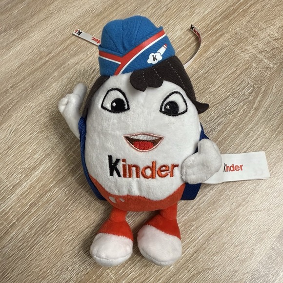 Kinder Other - Kinder Surprise Stewardess 9" Plush Toy Kids at Heart w/ Backpack Ferrero Rocher